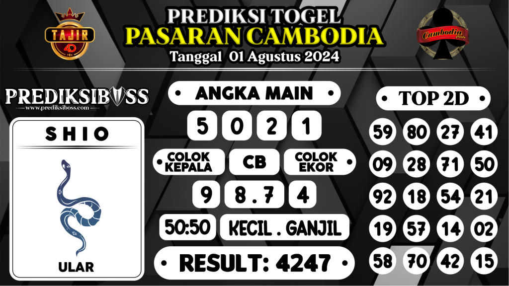 https://prediksibossgila.com/prediksi-boss-togel-cambodia-kamis-01-agustus-2024/