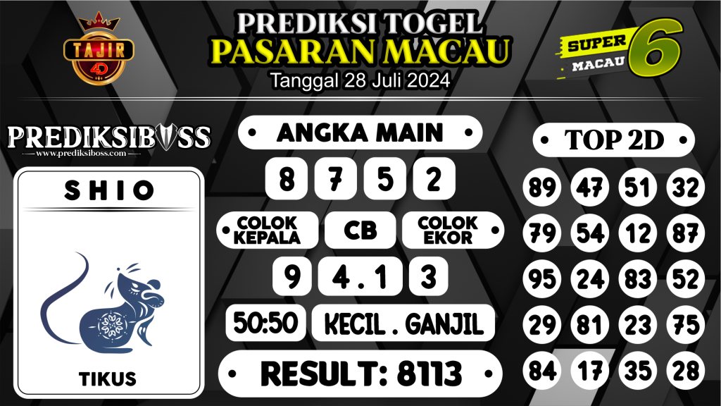 https://prediksibossgila.com/prediksi-boss-togel-macau-minggu-28-juli-2024/