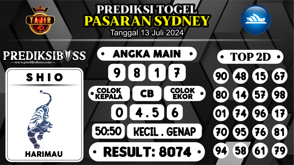 https://prediksibossgila.com/prediksi-boss-togel-sidney-sabtu-13-juli-2024/